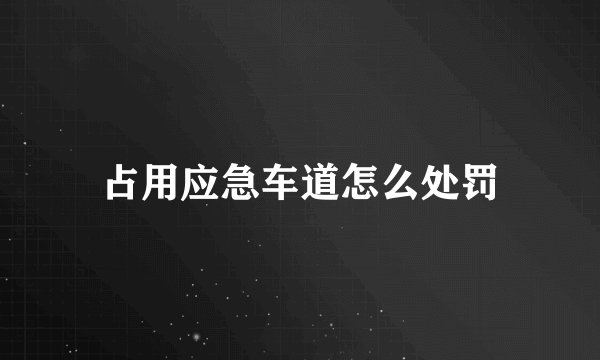 占用应急车道怎么处罚
