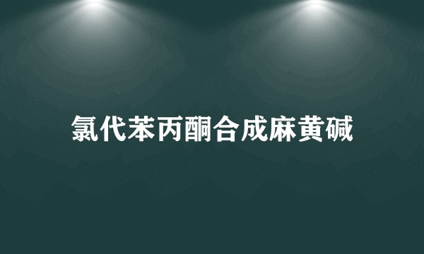 氯代苯丙酮合成麻黄碱