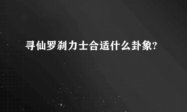 寻仙罗刹力士合适什么卦象?