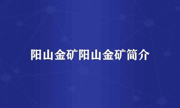阳山金矿阳山金矿简介