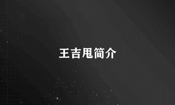 王吉甩简介