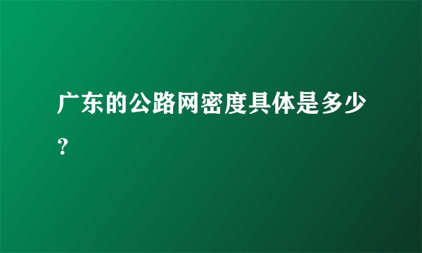 广东的公路网密度具体是多少？