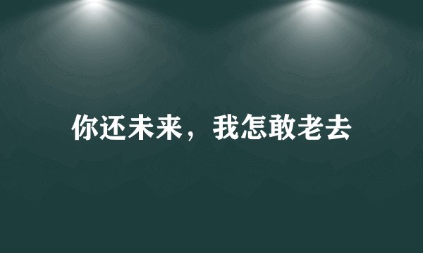 你还未来，我怎敢老去