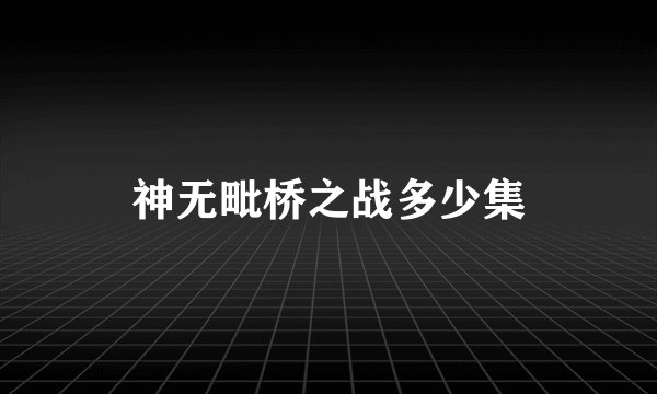 神无毗桥之战多少集