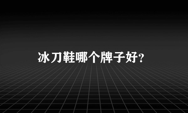 冰刀鞋哪个牌子好？