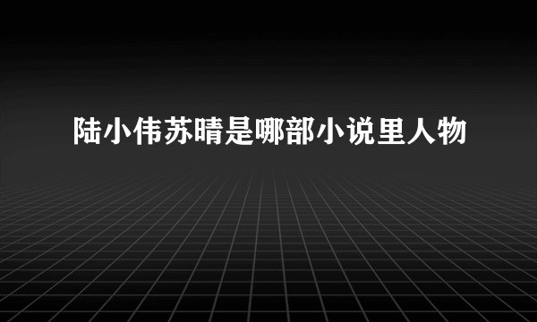 陆小伟苏晴是哪部小说里人物