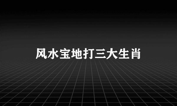 风水宝地打三大生肖