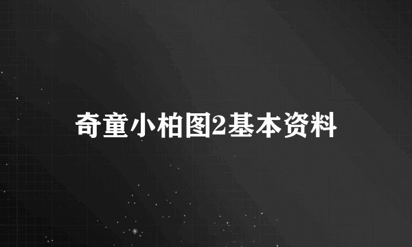 奇童小柏图2基本资料