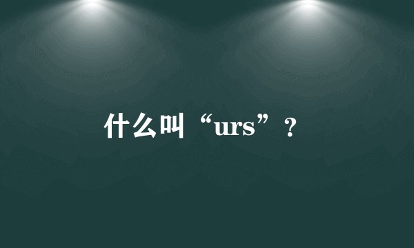 什么叫“urs”？