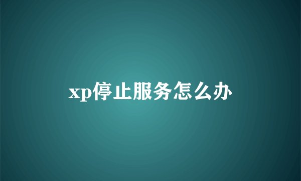 xp停止服务怎么办