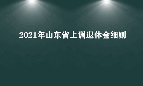 2021年山东省上调退休金细则