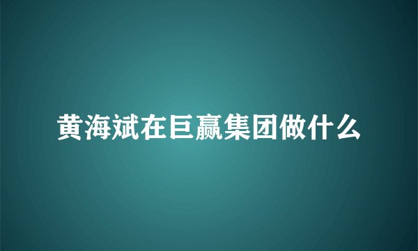 黄海斌在巨赢集团做什么