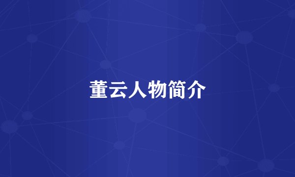 董云人物简介