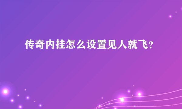 传奇内挂怎么设置见人就飞？