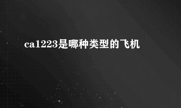 ca1223是哪种类型的飞机