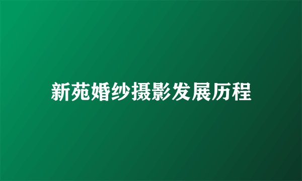 新苑婚纱摄影发展历程