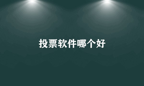 投票软件哪个好
