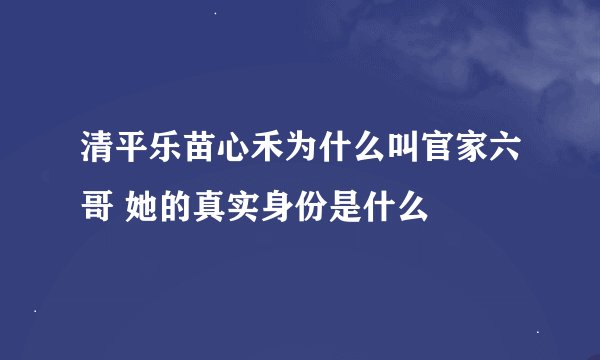 清平乐苗心禾为什么叫官家六哥 她的真实身份是什么