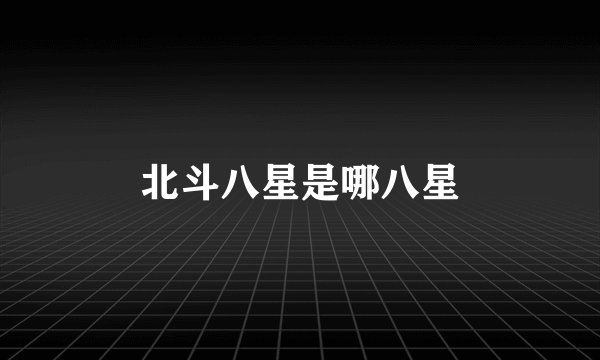 北斗八星是哪八星