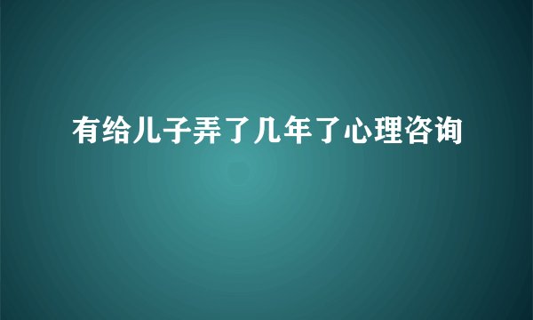 有给儿子弄了几年了心理咨询