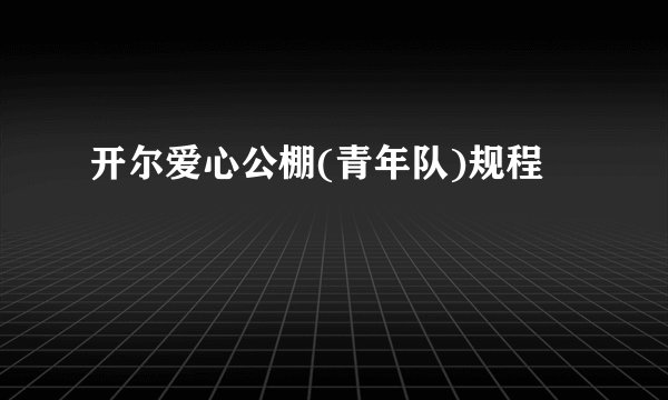 开尔爱心公棚(青年队)规程