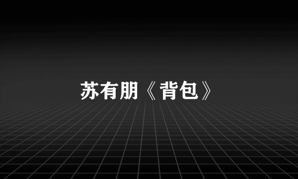 苏有朋《背包》