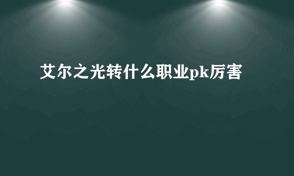 艾尔之光转什么职业pk厉害