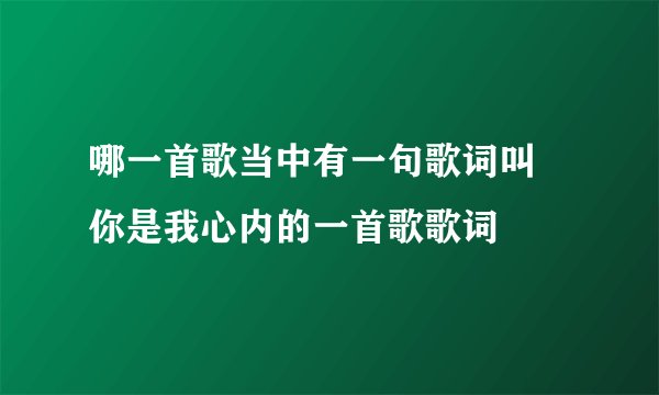 哪一首歌当中有一句歌词叫 你是我心内的一首歌歌词