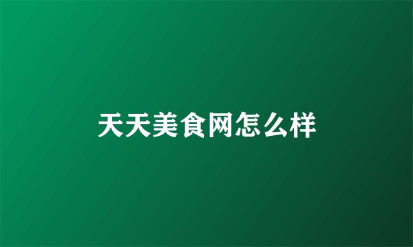 天天美食网怎么样