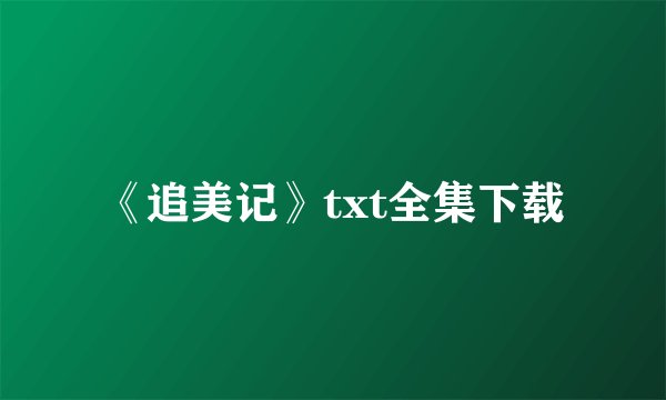 《追美记》txt全集下载