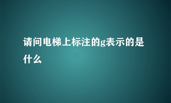 请问电梯上标注的g表示的是什么