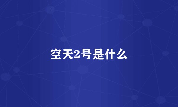 空天2号是什么