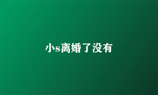 小s离婚了没有