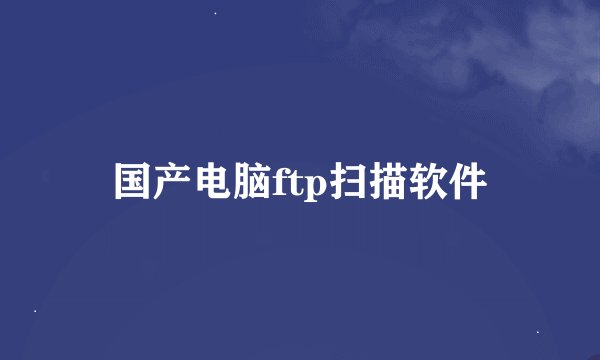 国产电脑ftp扫描软件