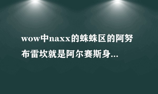 wow中naxx的蛛蛛区的阿努布雷坎就是阿尔赛斯身边的阿努巴拉克吗？