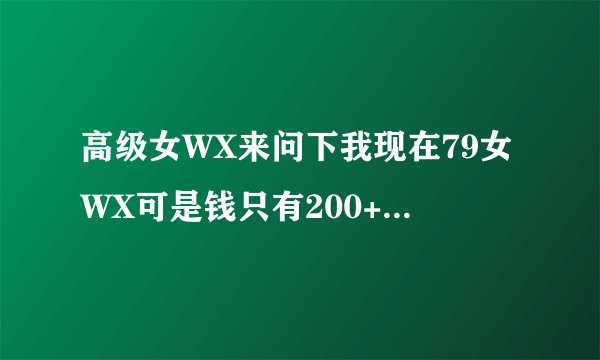 高级女WX来问下我现在79女WX可是钱只有200++W有什么办法