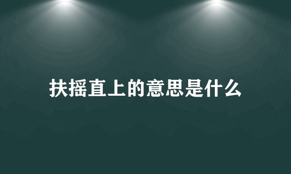 扶摇直上的意思是什么