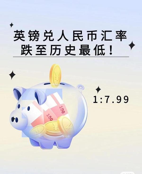 7.99！英镑兑人民币汇率跌至历史低点！