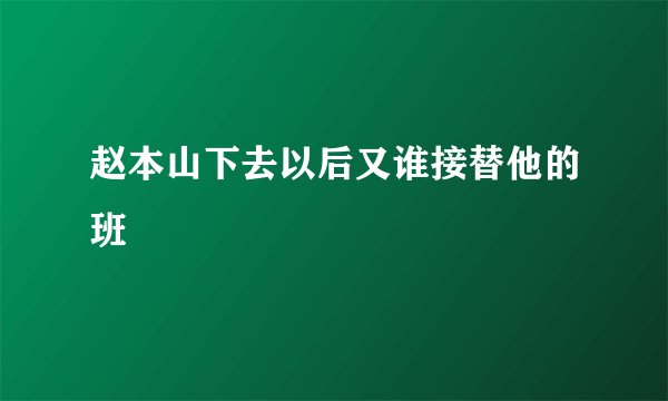 赵本山下去以后又谁接替他的班