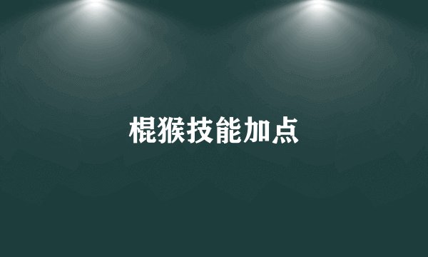 棍猴技能加点