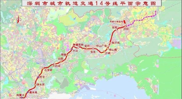 深圳地铁14号线各站点名称及线路图一览