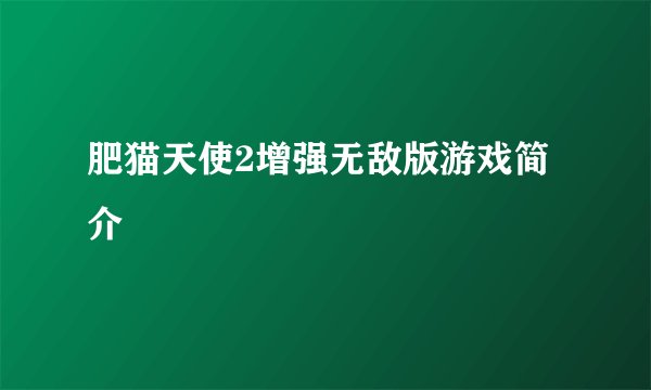 肥猫天使2增强无敌版游戏简介