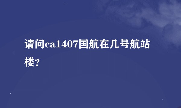请问ca1407国航在几号航站楼？