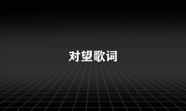 对望歌词