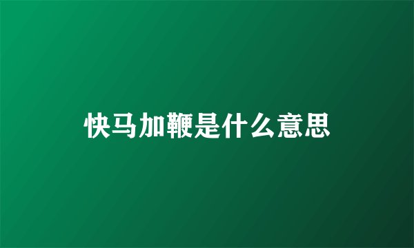 快马加鞭是什么意思