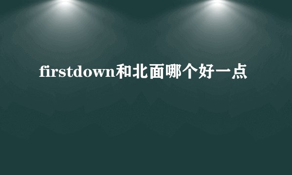 firstdown和北面哪个好一点
