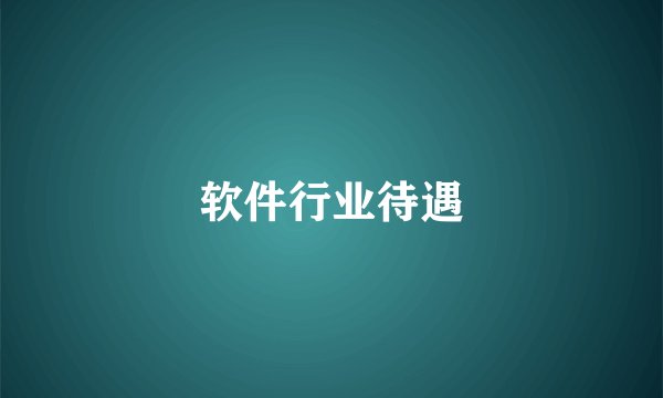 软件行业待遇