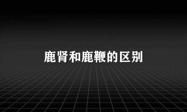 鹿肾和鹿鞭的区别