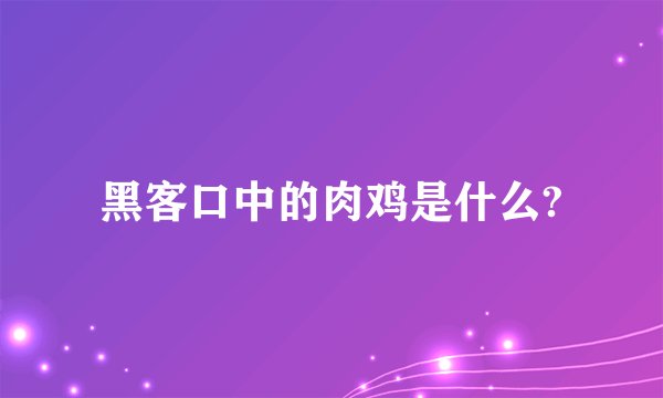 黑客口中的肉鸡是什么?
