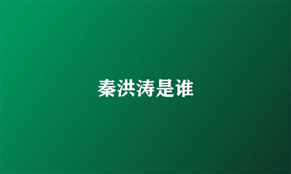 秦洪涛是谁